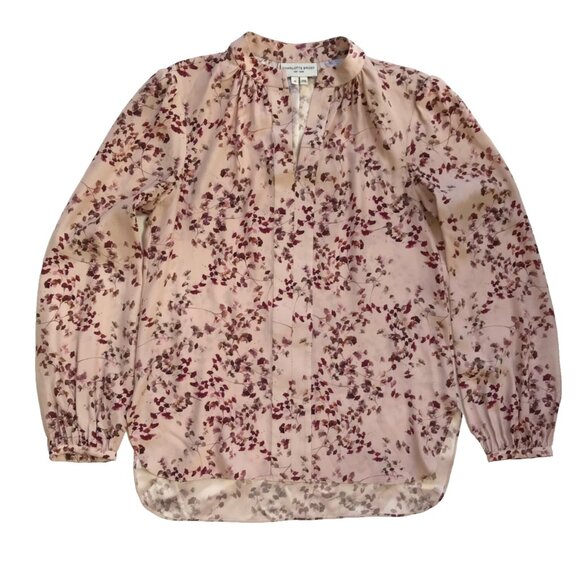 Charlotte Brody Blossom Blouse Top Shirt Womens Small Pink Long Sleeve V-Neck - Picture 11 of 11